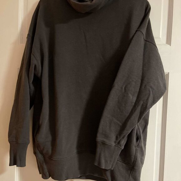 Aerie Oversized Funnel Neck Sweatshirt Medium Grey - Picture 6 of 8